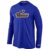 Nike St.Louis Rams Authentic Logo Long Sleeve T-Shirt Blue,baseball caps,new era cap wholesale,wholesale hats