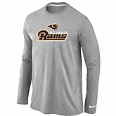 Nike St.Louis Rams Authentic Logo Long Sleeve T-Shirt Gray,baseball caps,new era cap wholesale,wholesale hats
