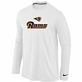 Nike St.Louis Rams Authentic Logo Long Sleeve T-Shirt White,baseball caps,new era cap wholesale,wholesale hats