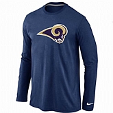 Nike St.Louis Rams Logo Long Sleeve T-Shirt D.Blue,baseball caps,new era cap wholesale,wholesale hats