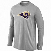 Nike St.Louis Rams Logo Long Sleeve T-Shirt Gray,baseball caps,new era cap wholesale,wholesale hats