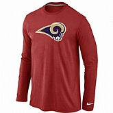Nike St.Louis Rams Logo Long Sleeve T-Shirt Red,baseball caps,new era cap wholesale,wholesale hats