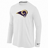 Nike St.Louis Rams Logo Long Sleeve T-Shirt White,baseball caps,new era cap wholesale,wholesale hats