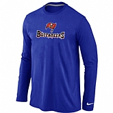 Nike Tampa Bay Buccaneers Authentic Logo Long Sleeve T-Shirt Blue,baseball caps,new era cap wholesale,wholesale hats