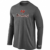 Nike Tampa Bay Buccaneers Authentic Logo Long Sleeve T-Shirt Dark Gray,baseball caps,new era cap wholesale,wholesale hats