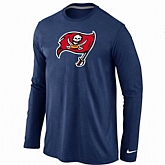 Nike Tampa Bay Buccaneers Logo Long Sleeve T-Shirt D.Blue,baseball caps,new era cap wholesale,wholesale hats