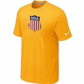 Nike Team USA Hockey Winter Olympics KO Collection Locker Room T-Shirt Yellow,baseball caps,new era cap wholesale,wholesale hats