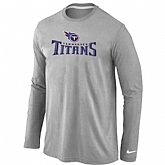 Nike Tennessee Titans Authentic Logo Long Sleeve T-Shirt Gray,baseball caps,new era cap wholesale,wholesale hats