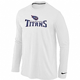 Nike Tennessee Titans Authentic Logo Long Sleeve T-Shirt White,baseball caps,new era cap wholesale,wholesale hats