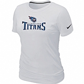Nike Tennessee Titans Authentic Logo Women's T-Shirt - White,baseball caps,new era cap wholesale,wholesale hats