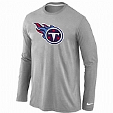 Nike Tennessee Titans Logo Long Sleeve T-Shirt Gray,baseball caps,new era cap wholesale,wholesale hats