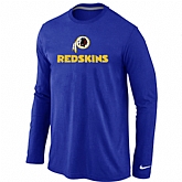 Nike Washington Red Skins Authentic Logo Long Sleeve T-Shirt Blue,baseball caps,new era cap wholesale,wholesale hats