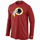 Nike Washington Red Skins Logo Long Sleeve T-Shirt Red,baseball caps,new era cap wholesale,wholesale hats