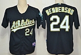 Oakland Athletics #24 Rickey Henderson Black Jerseys,baseball caps,new era cap wholesale,wholesale hats