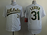 Oakland Athletics #31 Jon Lester 2014 White Jerseys,baseball caps,new era cap wholesale,wholesale hats