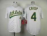 Oakland Athletics #4 Crisp White Jerseys,baseball caps,new era cap wholesale,wholesale hats