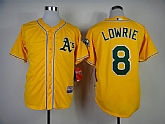 Oakland Athletics #8 Jed Lowrie Yellow Jerseys,baseball caps,new era cap wholesale,wholesale hats