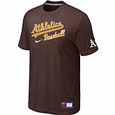 Oakland Athletics Brown Nike Short Sleeve Practice T-Shirt,baseball caps,new era cap wholesale,wholesale hats