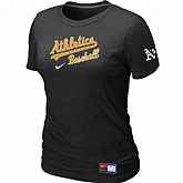 Oakland Athletics Nike Women's Black Short Sleeve Practice T-Shirt,baseball caps,new era cap wholesale,wholesale hats