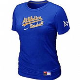 Oakland Athletics Nike Women's Blue Short Sleeve Practice T-Shirt,baseball caps,new era cap wholesale,wholesale hats
