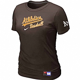 Oakland Athletics Nike Women's Brown Short Sleeve Practice T-Shirt,baseball caps,new era cap wholesale,wholesale hats