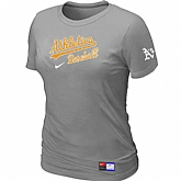 Oakland Athletics Nike Women's L.Grey Short Sleeve Practice T-Shirt,baseball caps,new era cap wholesale,wholesale hats
