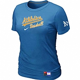 Oakland Athletics Nike Women's L.blue Short Sleeve Practice T-Shirt,baseball caps,new era cap wholesale,wholesale hats