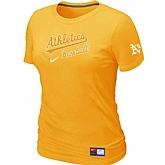 Oakland Athletics Nike Women's Yellow Short Sleeve Practice T-Shirt,baseball caps,new era cap wholesale,wholesale hats