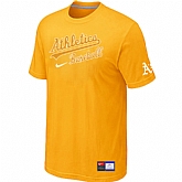 Oakland Athletics Yellow Nike Short Sleeve Practice T-Shirt,baseball caps,new era cap wholesale,wholesale hats