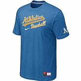 Oakland Athletics light Blue Nike Short Sleeve Practice T-Shirt,baseball caps,new era cap wholesale,wholesale hats