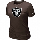 Oakland Raiders Brown Women's Logo T-Shirt,baseball caps,new era cap wholesale,wholesale hats