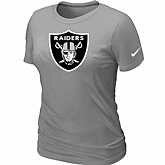 Oakland Raiders L.Grey Women's Logo T-Shirt,baseball caps,new era cap wholesale,wholesale hats