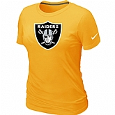 Oakland Raiders Yellow Women's Logo T-Shirt,baseball caps,new era cap wholesale,wholesale hats