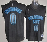 Oklahoma City Thunder #0 Russell Westbrook All Black With Blue Fashion Jerseys,baseball caps,new era cap wholesale,wholesale hats