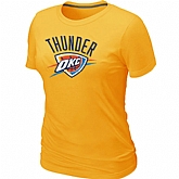 Oklahoma City Thunder Big & Tall Primary Logo Yellow Women's T-Shirt,baseball caps,new era cap wholesale,wholesale hats