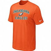 Philadelphia Eagles Heart & Soul Orange T-Shirt,baseball caps,new era cap wholesale,wholesale hats
