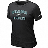 Philadelphia Eagles Women's Heart & Soul Black T-Shirt,baseball caps,new era cap wholesale,wholesale hats