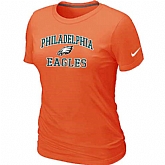 Philadelphia Eagles Women's Heart & Soul Orange T-Shirt,baseball caps,new era cap wholesale,wholesale hats