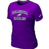 Philadelphia Eagles Women's Heart & Soul Purple T-Shirt,baseball caps,new era cap wholesale,wholesale hats