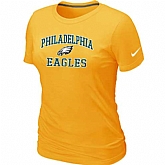 Philadelphia Eagles Women's Heart & Soul Yellow T-Shirt,baseball caps,new era cap wholesale,wholesale hats