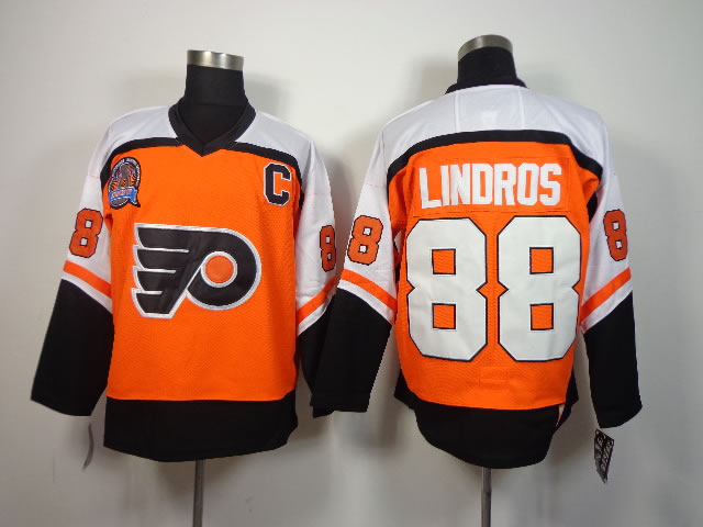 Philadelphia Flyers #88 Eric Lindros CCM Throwback Orange Jerseys