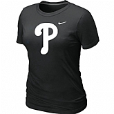 Philadelphia Phillies Heathered Black Women's Nike Blended T-Shirt,baseball caps,new era cap wholesale,wholesale hats