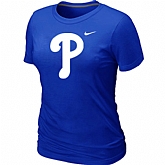Philadelphia Phillies Heathered Blue Women's Nike Blended T-Shirt,baseball caps,new era cap wholesale,wholesale hats