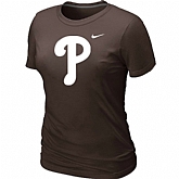 Philadelphia Phillies Heathered Brown Women's Nike Blended T-Shirt,baseball caps,new era cap wholesale,wholesale hats