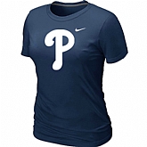 Philadelphia Phillies Heathered D.Blue Women's Nike Blended T-Shirt,baseball caps,new era cap wholesale,wholesale hats