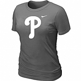 Philadelphia Phillies Heathered D.Grey Women's Nike Blended T-Shirt,baseball caps,new era cap wholesale,wholesale hats