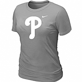 Philadelphia Phillies Heathered L.Grey Women's Nike Blended T-Shirt,baseball caps,new era cap wholesale,wholesale hats