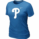 Philadelphia Phillies Heathered L.blue Women's Nike Blended T-Shirt,baseball caps,new era cap wholesale,wholesale hats