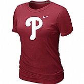 Philadelphia Phillies Heathered Red Women's Nike Blended T-Shirt,baseball caps,new era cap wholesale,wholesale hats