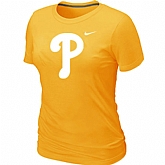 Philadelphia Phillies Heathered Yellow Women's Nike Blended T-Shirt,baseball caps,new era cap wholesale,wholesale hats